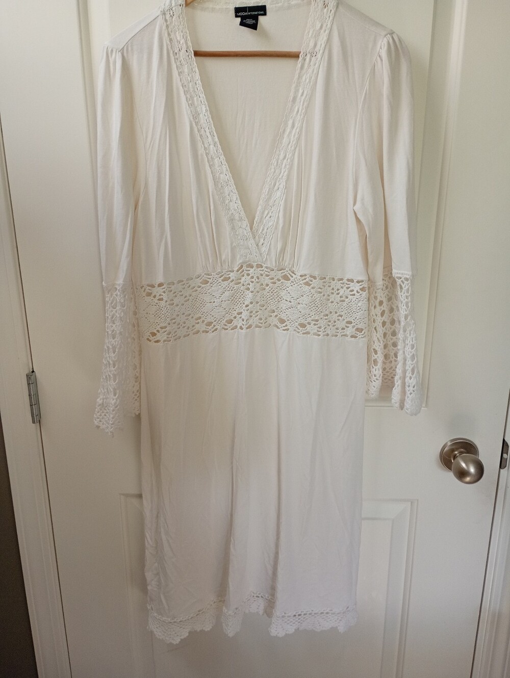 Moda International | White Crochet-Trim Robe/Dress/Cover Up | XL